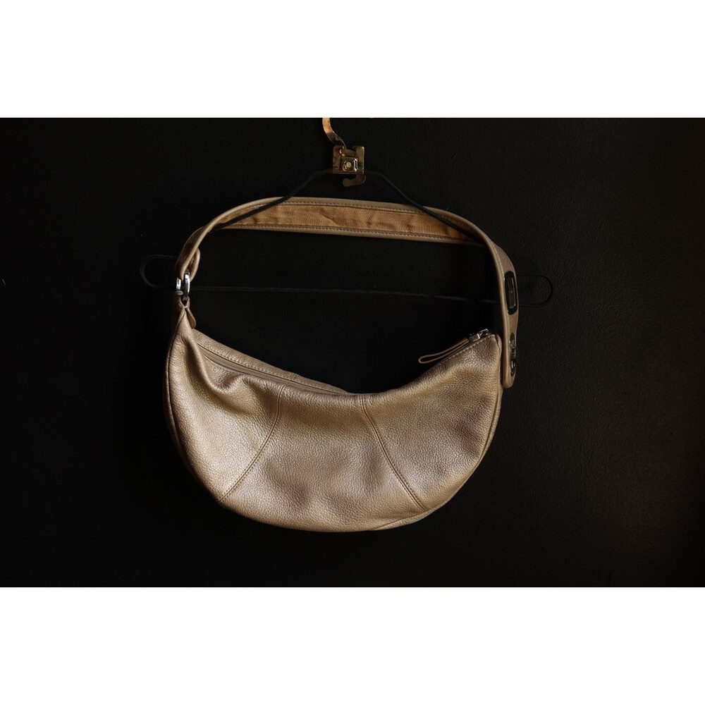 The Sak Metallic Gold Leather Handbag Slouch Hobo Shoulder bag Y2K style